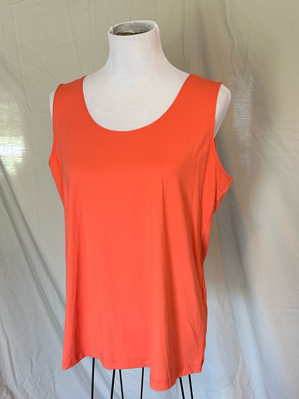 NWT Chico's Sleeveless Scoop Neck Tank Top - Bright Orange tangerine size 3 XL